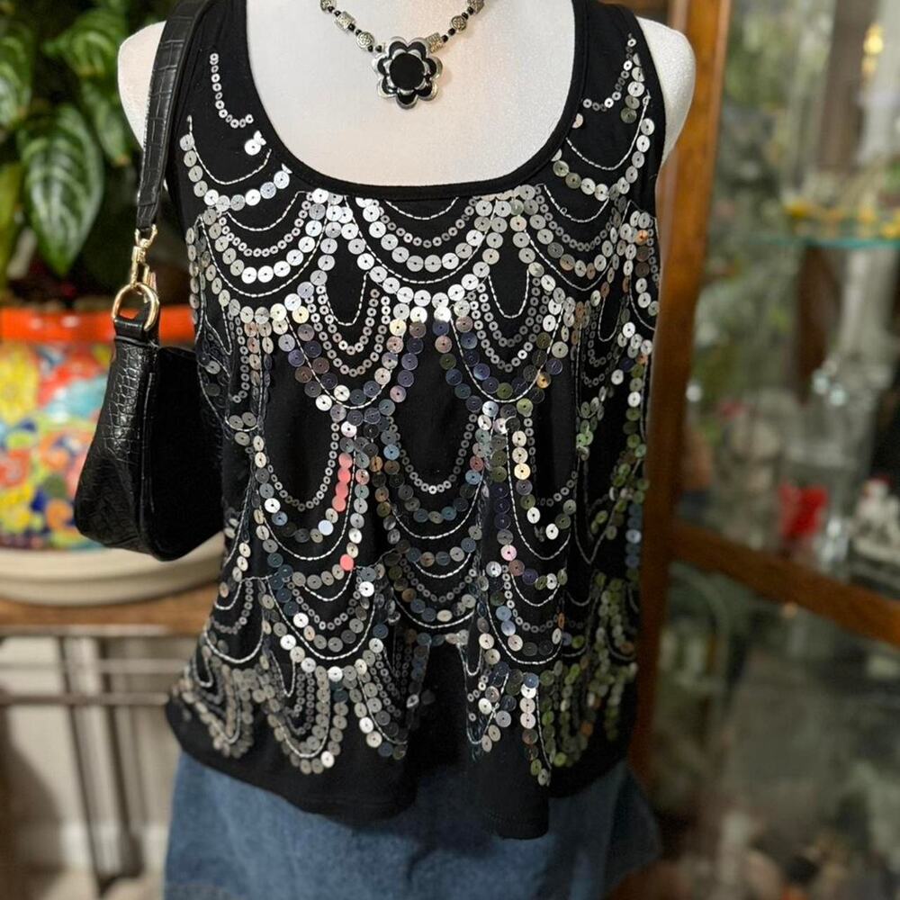 Y2k sequin almost famous tank